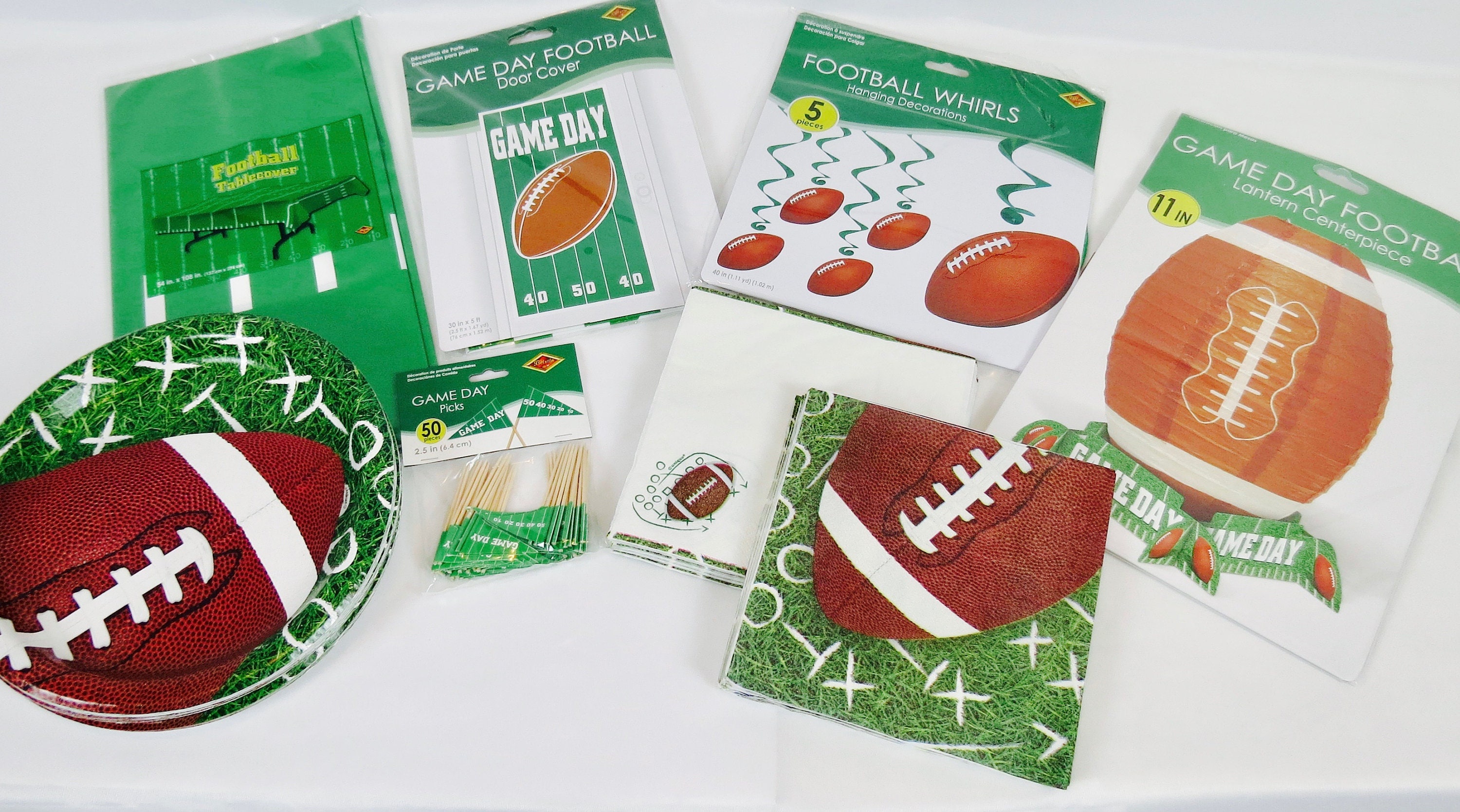 Game Day Decorations Football Plates and Napkins Party Etsy