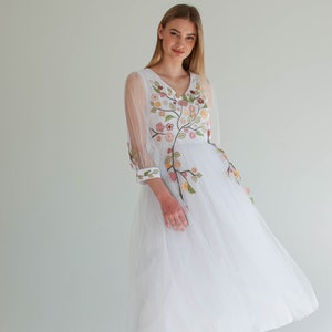 hand embroidered floral wedding dress