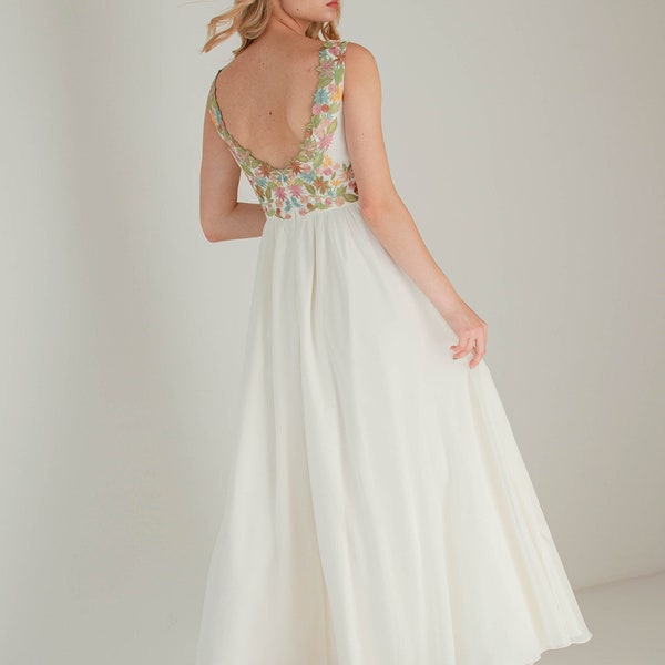 Embroidered Wedding Dress Etsy
