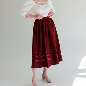 Burgundy prairie skirt cheap
