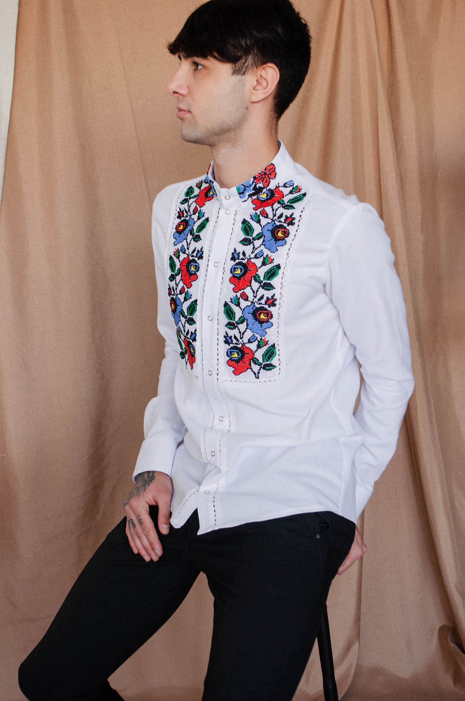 Ukrainian shirt vyshyvanka mens button up long sleeve Etsy