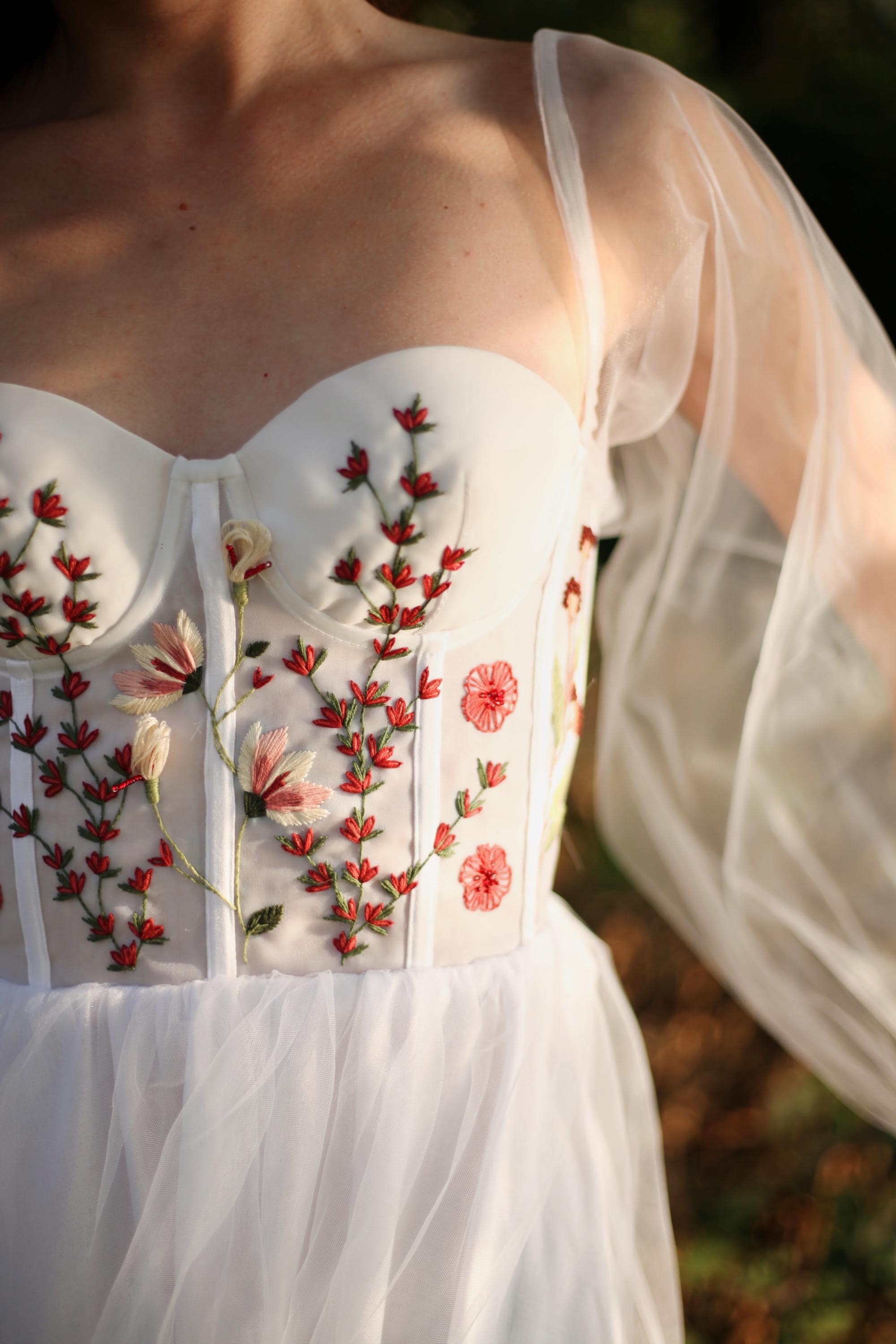 Colorful Embroidered Wedding Dress