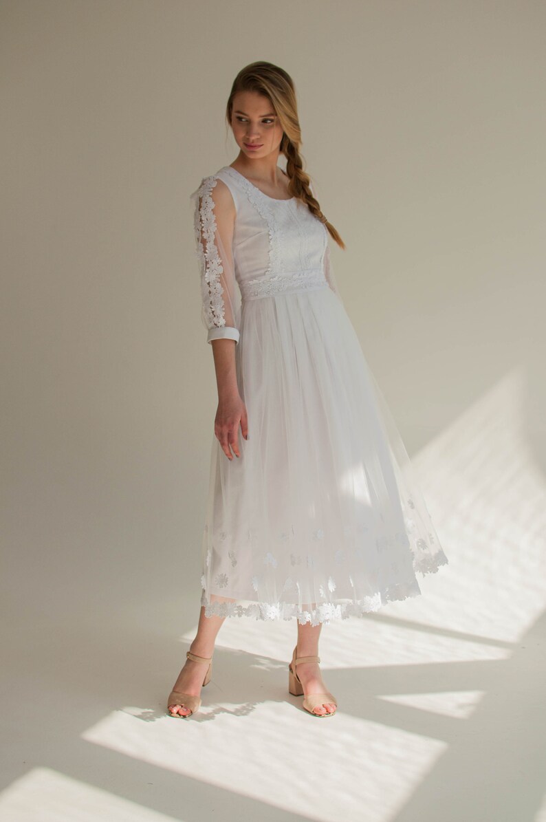 Embroidered wedding dress ukrainian wedding dress floral Etsy