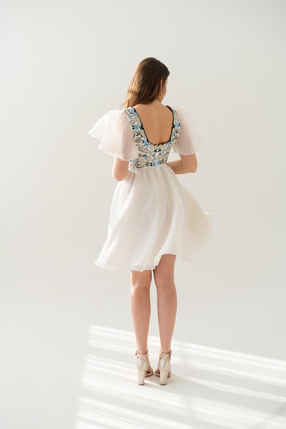 Vestido de novia bordado con flores silvestres, vestido de novia