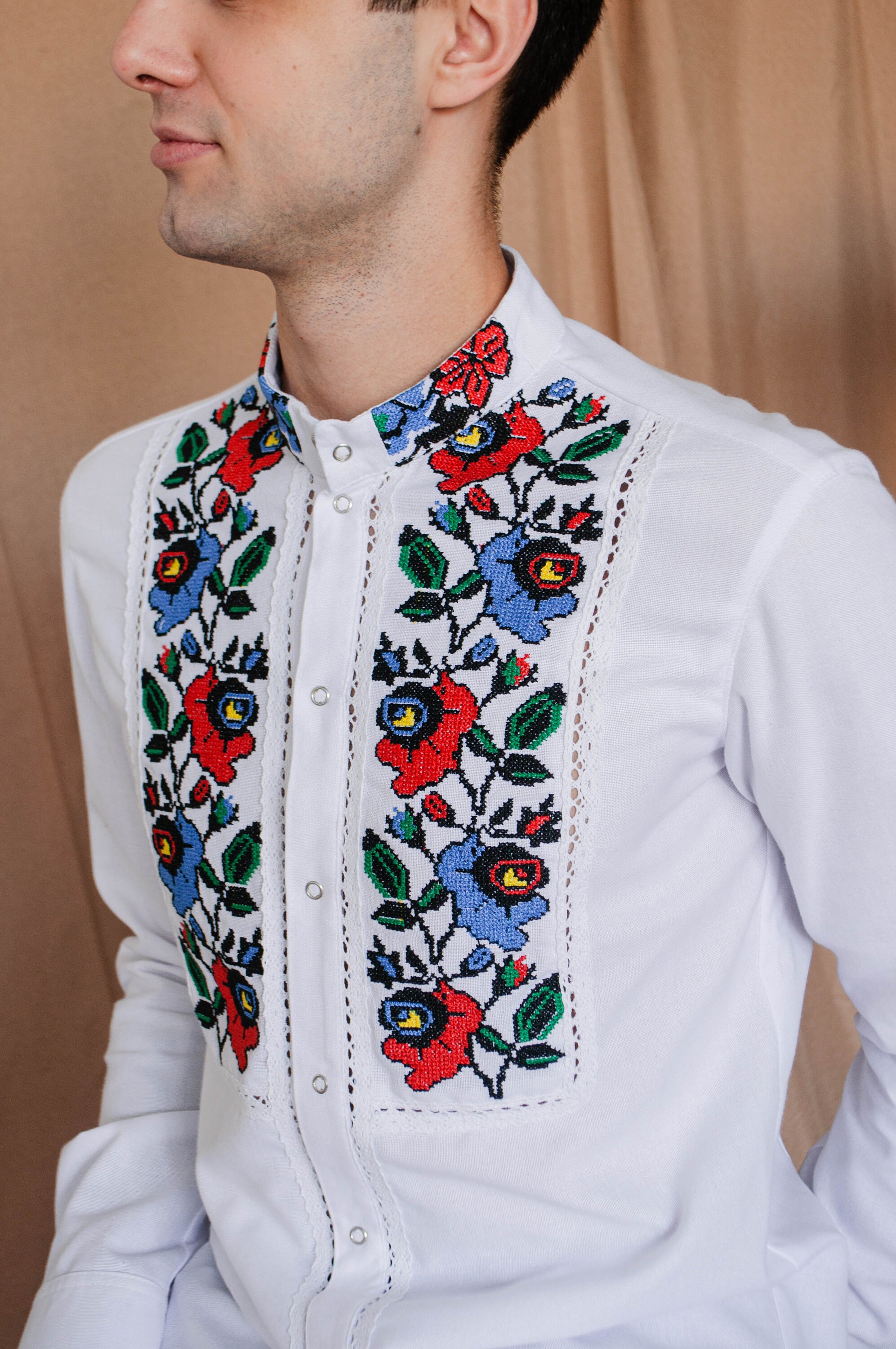 Ukrainian shirt mens floral embroidery shirt slavic wedding Etsy