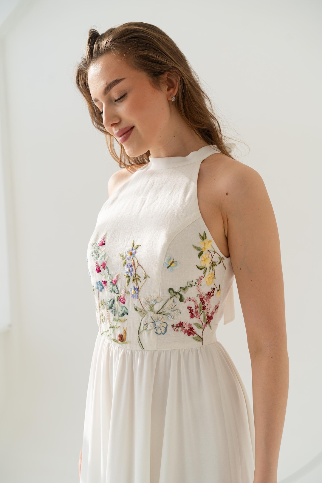 Buy Colorful Floral Wedding Dress, Hand Embroidered Wedding