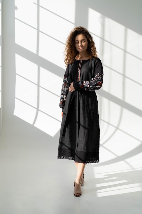 linen witch dress WITCH costume fitting