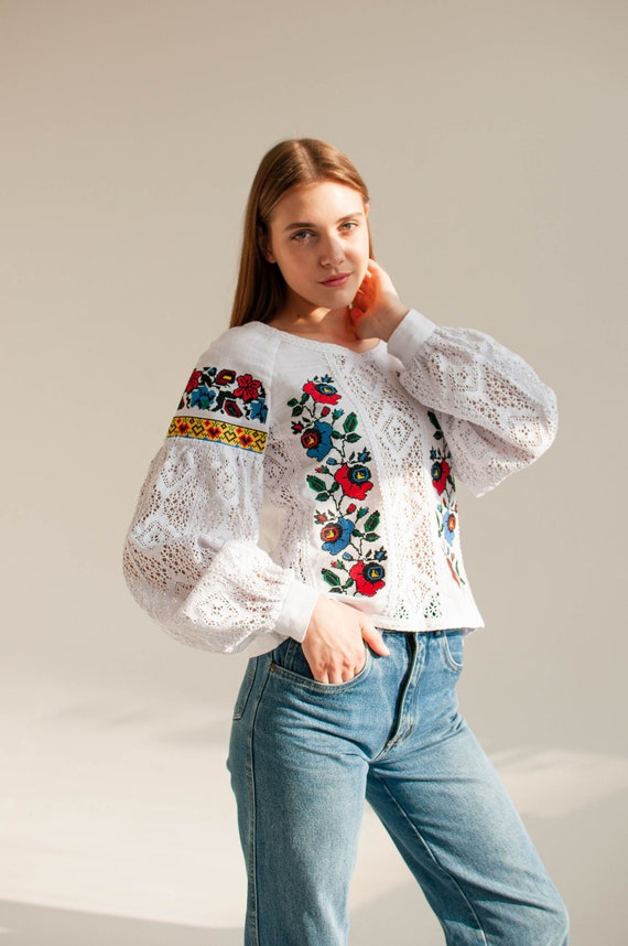 Embroidered Ukrainian Blouse White 