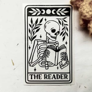 Tarot Card The Reader Car Decal, Bookish Vinyl Bumper Sticker, Laptop Decal, Tumbler Sticker