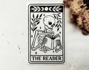 Tarot Card The Reader Car Decal, Bookish Vinyl Bumper Sticker, Laptop Decal, Tumbler Sticker
