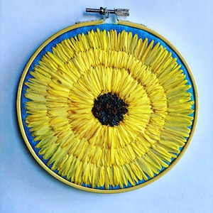 Silk Ribbon Sunflower