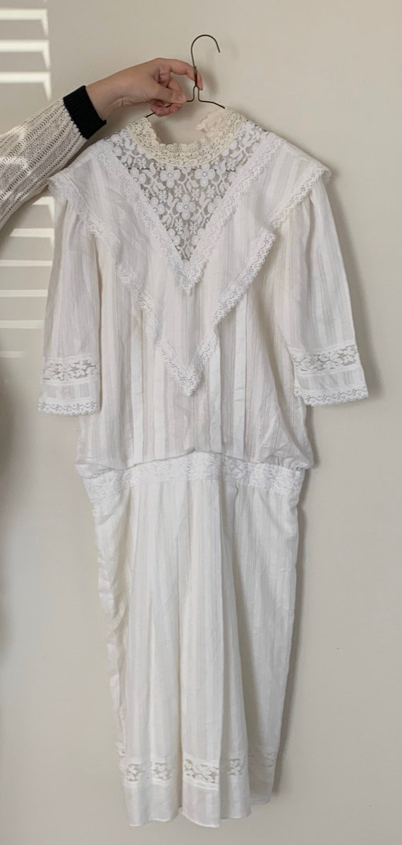 Vintage 1970s Gunne Sax white dress