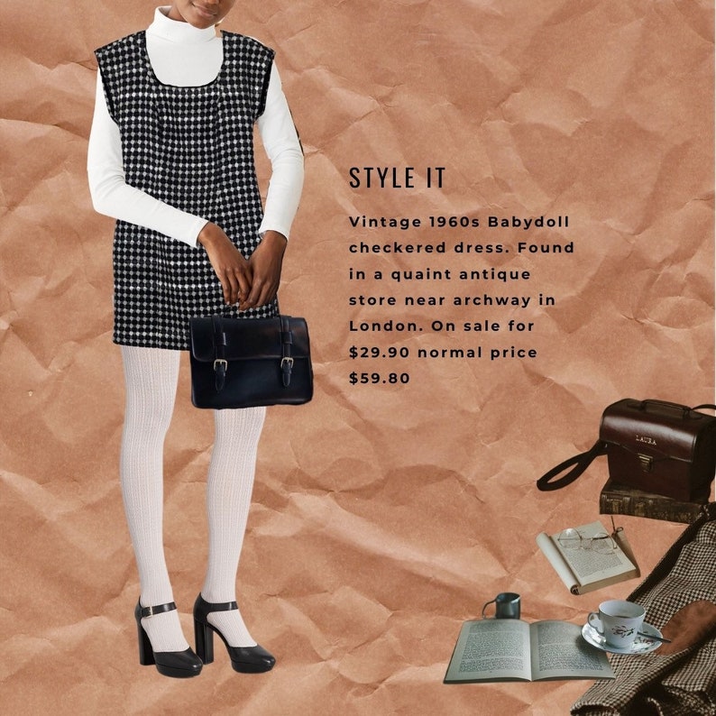Vintage 1960s Checkered Dress