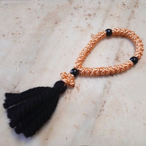 Pocket orthodox prayer rope Athos rosary satin cord komboskini blessed Christmas gift