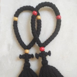 Pocket orthodox prayer rope Athos rosary pure wool komboskini blessed Christmas gift