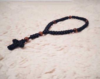 Orthodox prayer rope satin cord komboskini 50knot rosary blessed easter gift for