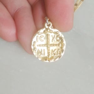 icxc nika pendant cross charm greek byzantine constantinato christian Protection blessed mother&#39;s day easter gift for