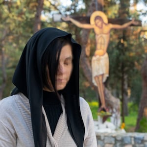 Orthodox church veil Mantilla handmade Soft Head  covering black