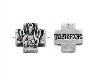 Cruz de metal de San Miguel Arcángel, rosario de cuentas de oración, joyería ortodoxa, suministros para iglesias.