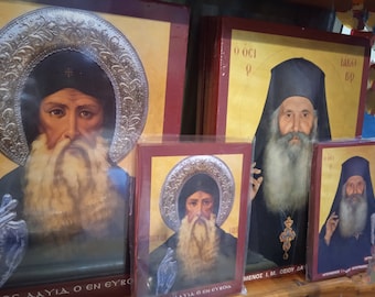 St Iakovos tsalikis and Osios David holy icons, blessed