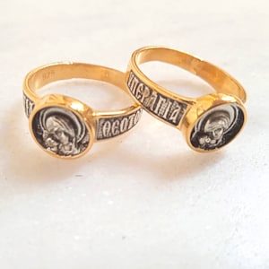Holy Theotokos ring Sterling Silver 925 charm Holy Theotokos Medallion orthodox Christian  religious jewelry  easter gift for