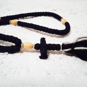 Orthodox prayer rope pendant wool komboskini 100knot rosary easter gift blessed necklace gift for