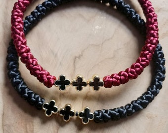 Rosario cristiano clásico de satén