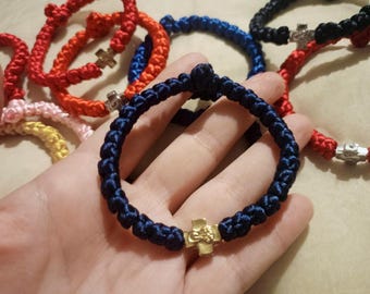 Pulsera de cuerda de oración ortodoxa de satén con rosario de 33 nudos
