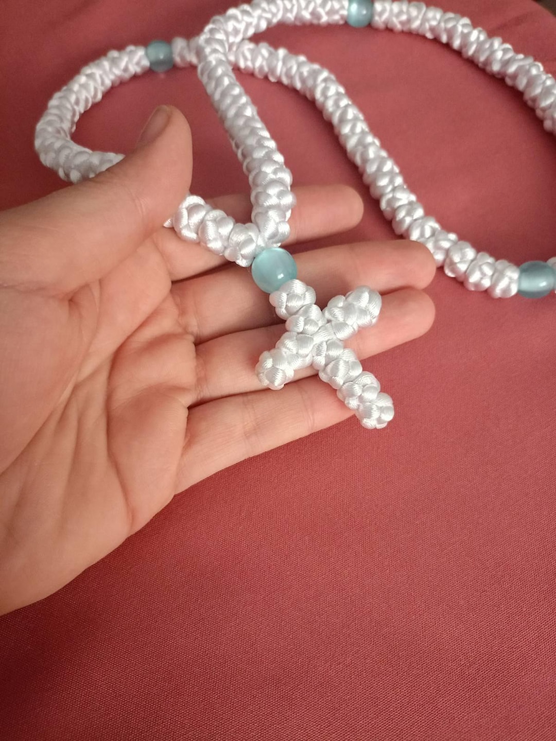 Very Big Knot Orthodox Prayer Rope Satin Cord Komboskini 100knot Rosary ...