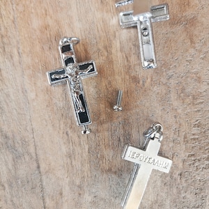 Jerusalem Cross pendant charm Reliquary necklace Medallion orthodox religious jewelry easter gift for