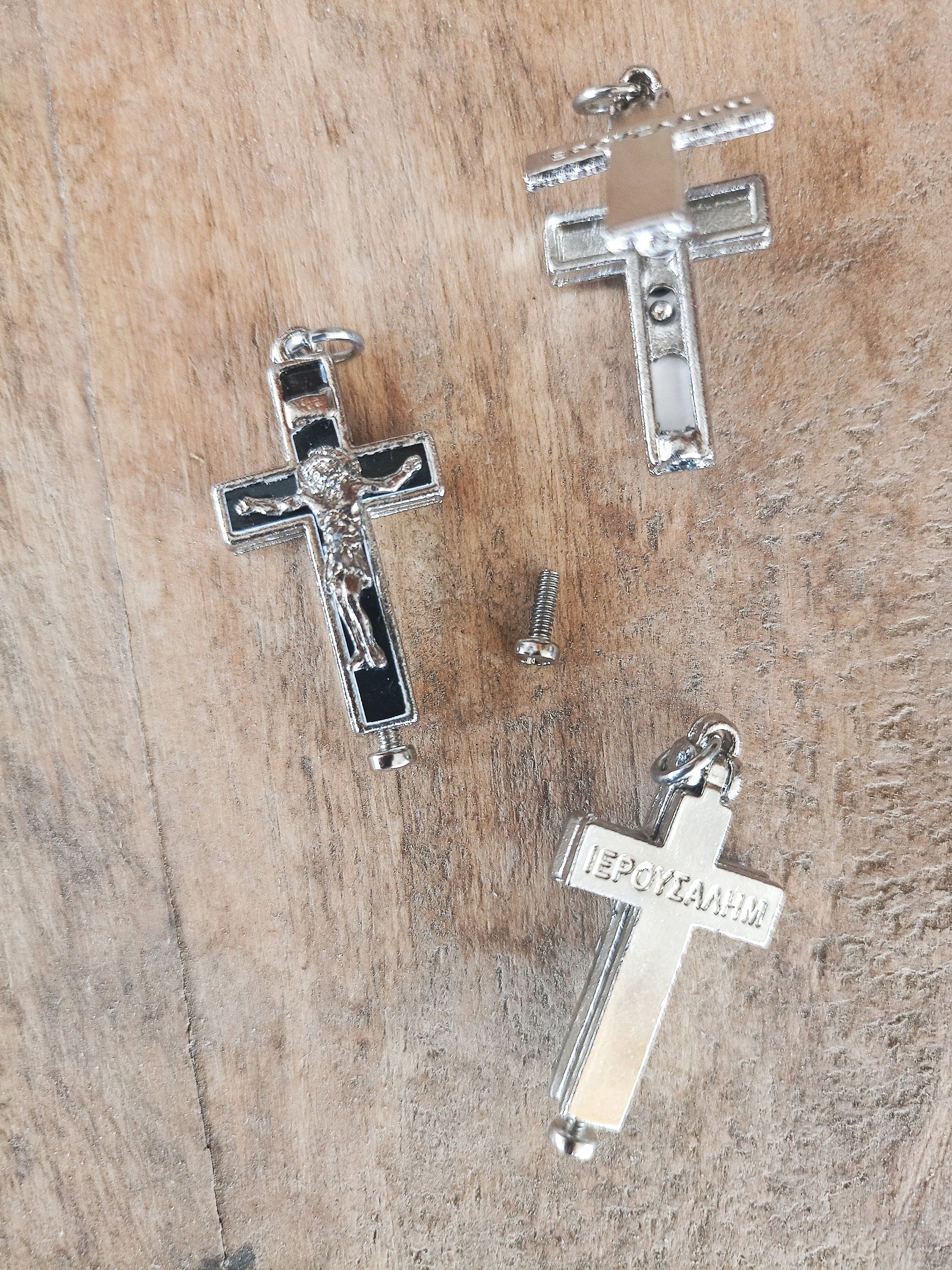 Collana Croce Di Gerusalemme In Acciaio Inox | Ciondolo Religioso Medievale Per Uomo E Donna | Regalo Battesimo - 3