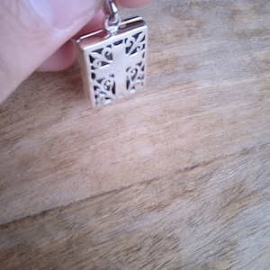 Reliquary Cross pendant Sterling Silver 925 Holy lerics Cross pendant charm necklace orthodox Christian  religious jewelry  easter gift for