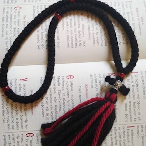 Orthodox prayer rope pendant wool komboskini 100knot rosary easter gift blessed necklace gift for