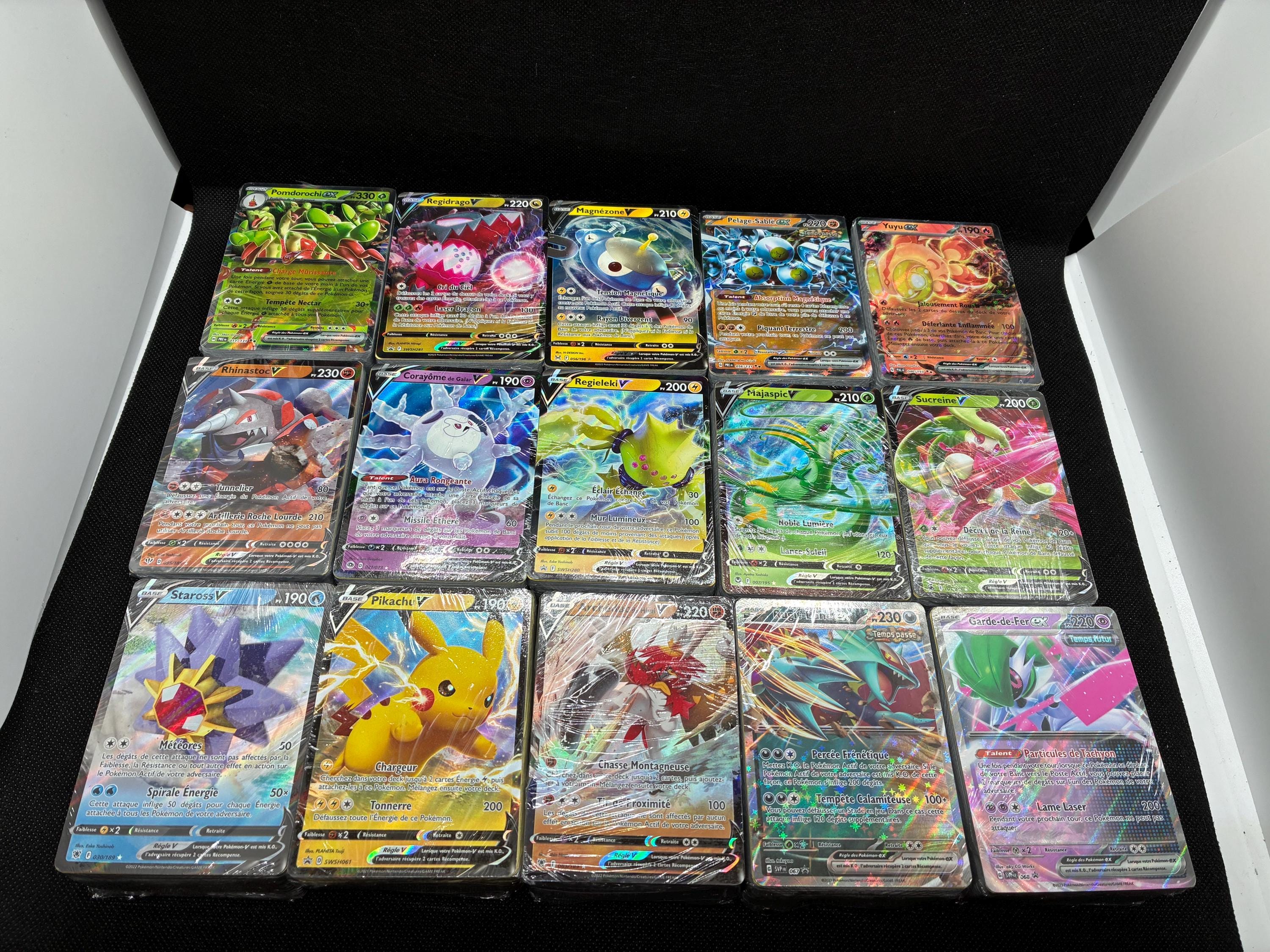 Lot of 100 Official French Pokmon Cards, Including 1 Random V or EX Card -  Etsy
