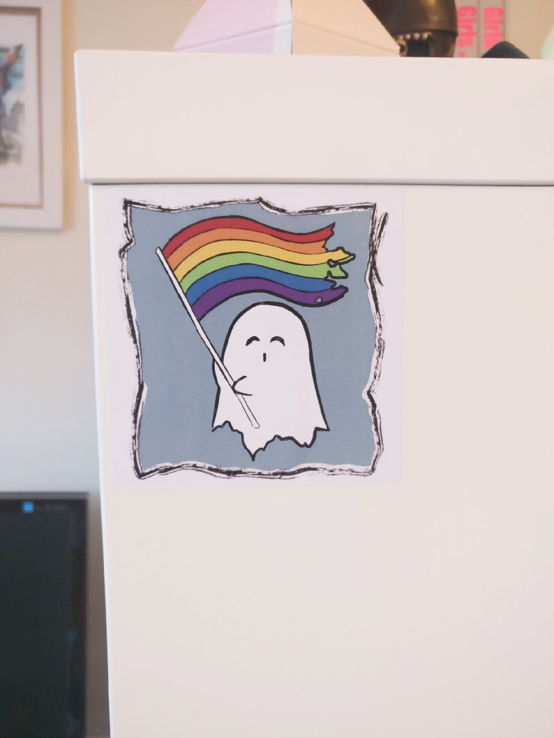 Pride Tiny Ghost Rainbow Flag Sticker - Etsy Canada