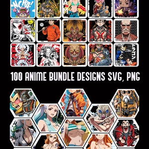 100 Anime Cartoon Video Games Designs, Sublimation, DTF, DTG, Png, SVG, Cartoon Editable Digital Download Bundle