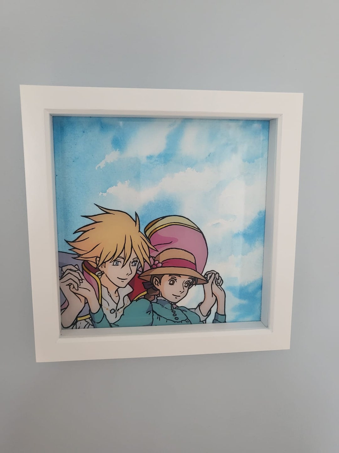 Hand Painted Howl's Moving Castle Glass Painting: Studio Ghibli