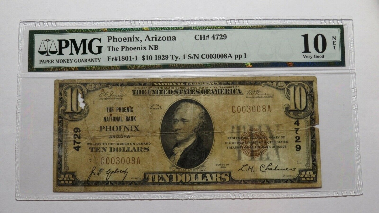 10 1929 Phoenix Arizona AZ National Currency Bank Note Bill Etsy