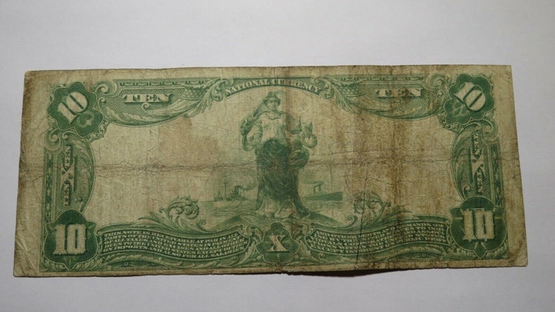 10 1902 Manchester New Hampshire NH National Currency Bank Note Bill 1153 FINE