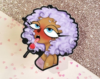 Lewd Anime sticker/ Lollipop/ Anime girl/  Vinyl sticker/ Die cut sticker/ Laptop sticker