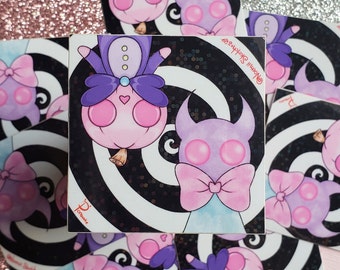 Demon Baby & Pumpkin Baby Vinyl sticker/ Square sticker/ Glitter sticker/ Laptop sticker/ Spooky Cute sticker