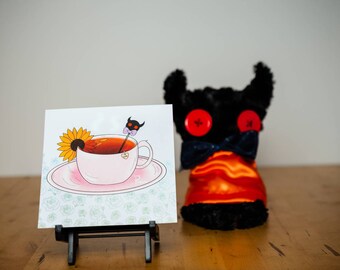 Demon Baby: Tea 5.5" x 5.5" Art Print