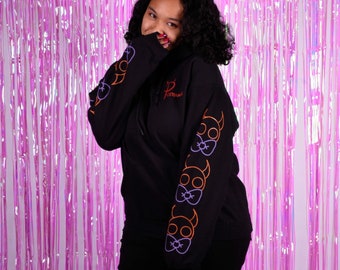 Demon Baby Sleeve Hoodie / hoodie / patterned sleeve / graphic hoodie / graphic sweatshirt / printed sleeve / unisex hoodie / demon baby