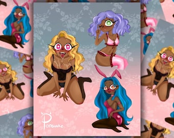 Sexy Lewd Girls Sticker Sheet/ sticker set/ anime sticker/ laptop sticker