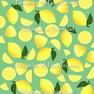 Lemons with green background - Wallpaper for smartphone to download