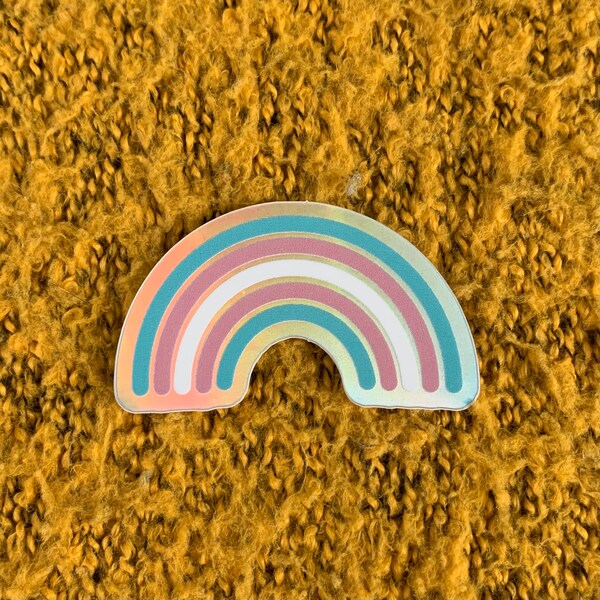 Holographic trans rainbow stickers