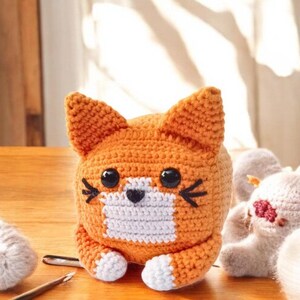 Amigurumi Cat Crochet Pattern - Cute Cat, Stuffed Animal Toy, DIY Plushie, Easy Beginner Crochet Tutorial, Kawaii Cat Gift 6-7inches