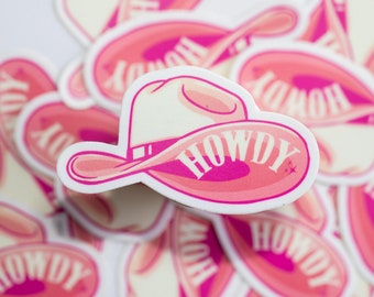 Cowboy Sticker | Cowboy Hat Sticker | Howdy Sticker | Western | Sticker | Cowgirl Hat | Bachelorette |  | Pink Cowgirl Hat | Nashville