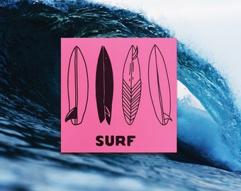 Surfer | Pink Sticker | Sticker | Hot Pink Sticker | Surfer Sticker | Surfboard