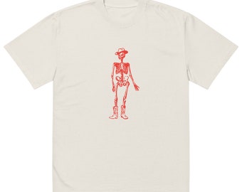 Skeleton Cowboy Oversized faded t-shirt